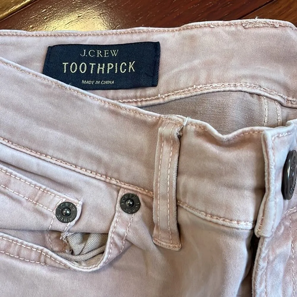 J. Crew Blush Pink Toothpick Pants Jeans Size 25 Spring Skinny Ankle Preppy - Image 4