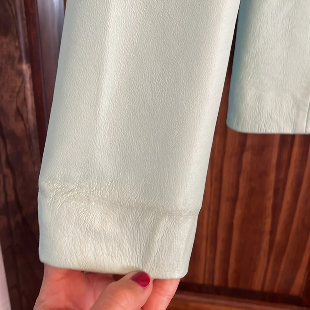 Russell Kemp Mint Green Leather Jacket size 6 - Image 3