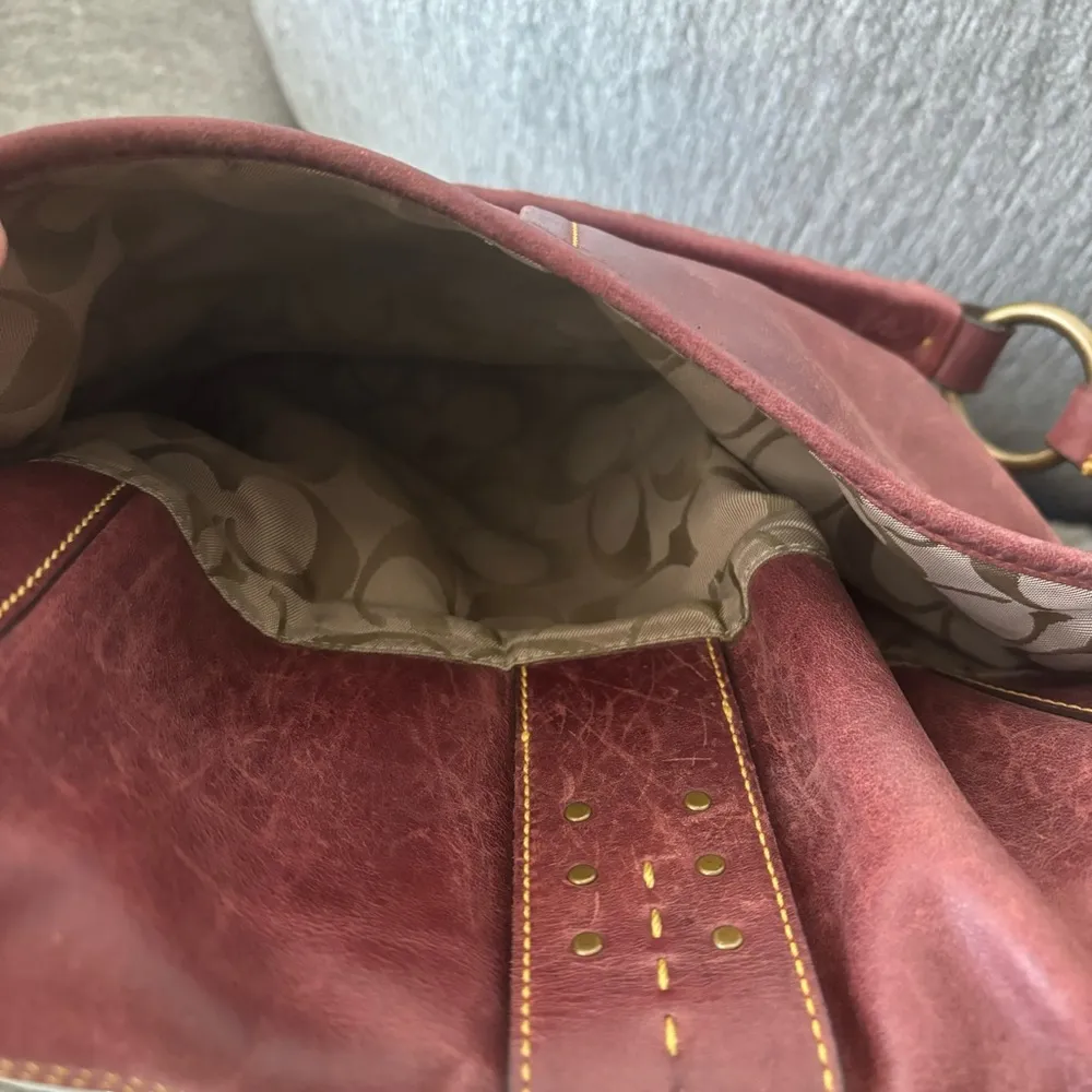 Y2K Vintage  Red Soho Studded Shoulder Bag - Image 7