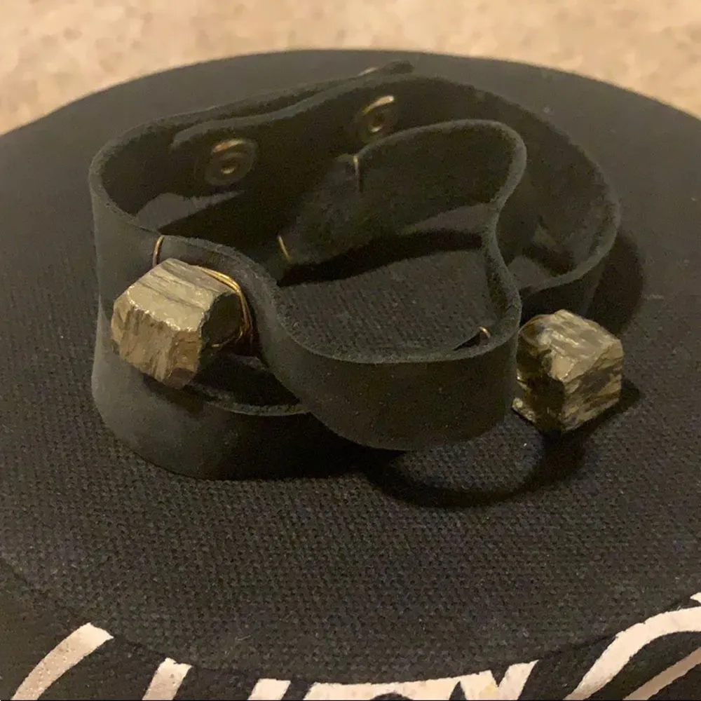 Racelet with stones can triple on small wrist Black - Image 2