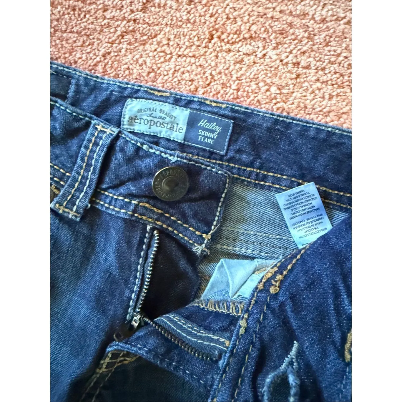 Aeropostale Hailey Skinny Flare Jeans Dark Wash Size 00R Low Rise Bootcut - Image 3