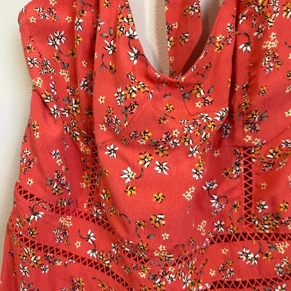 Lost + Wander Everyday Adventures Coral Floral Smocked Romper Size L NWT - Image 11