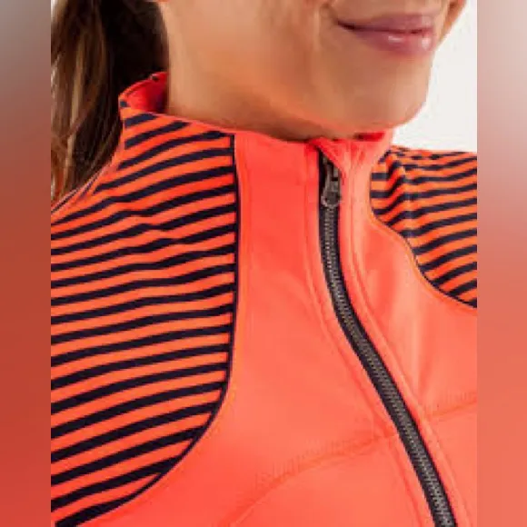 Lululemon Forme Classic Stripe Light Flare Inkwell Zip Front Athletic Jacket 8 - Image 10