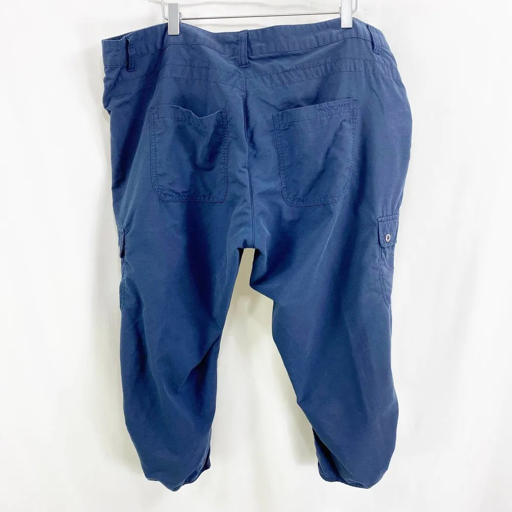 WOOLRICH Blue Cropped Cargo Trousers - Image 21