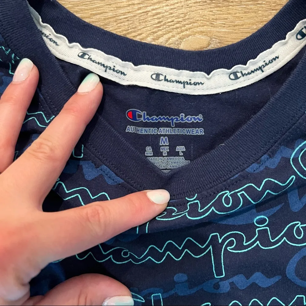 Champion Logo Crop Workout Tee | Medium - Image 2