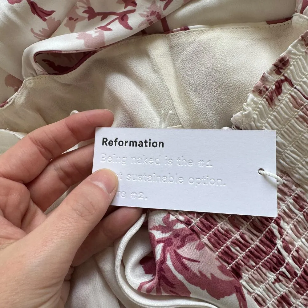 NEW Reformation Isolene Satin Dress Crista Floral - Image 6