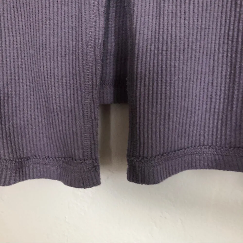 Free People We the Free Ribbed Purple Long Sleeve Cowl Neck Split Back Sweater - Image 11