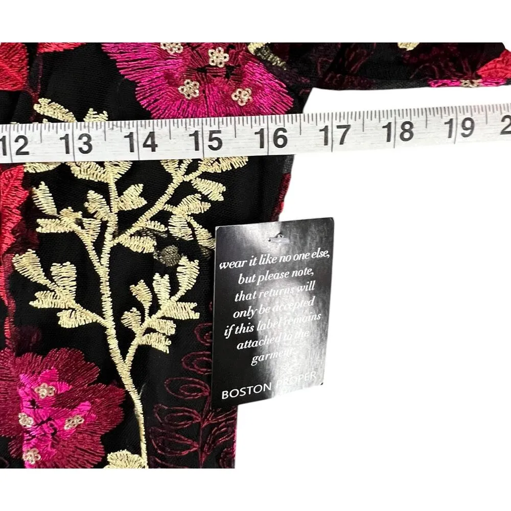 Alexia Admor Mylene Dress 2 Black Red Mesh Embroidered Floral Bodycon Romantic - Image 7