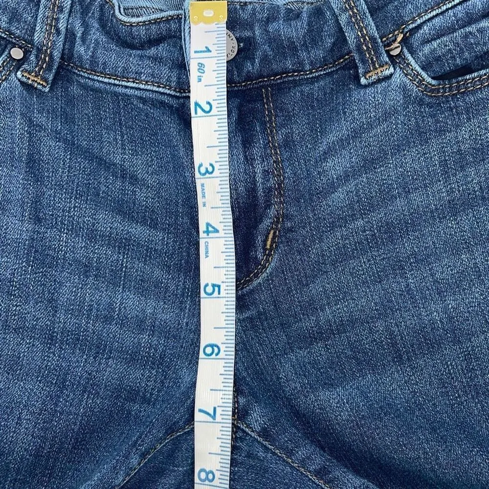 Ann Taylor Womens Modern Fit Jeans Stretch Frayed Hem Medium Wash Blue‎ Size 6P - Image 9