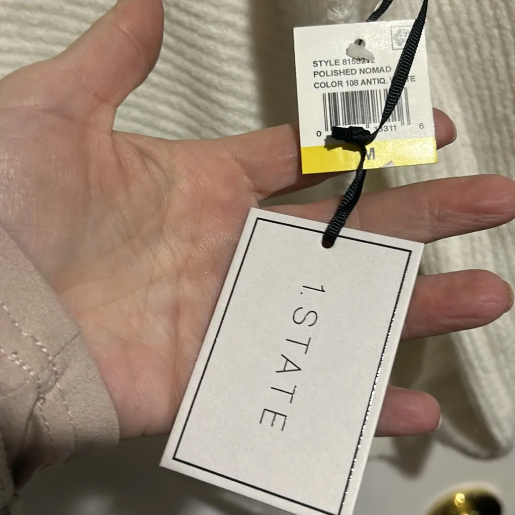 1.State Elegant White Women's Sweater - Image 3