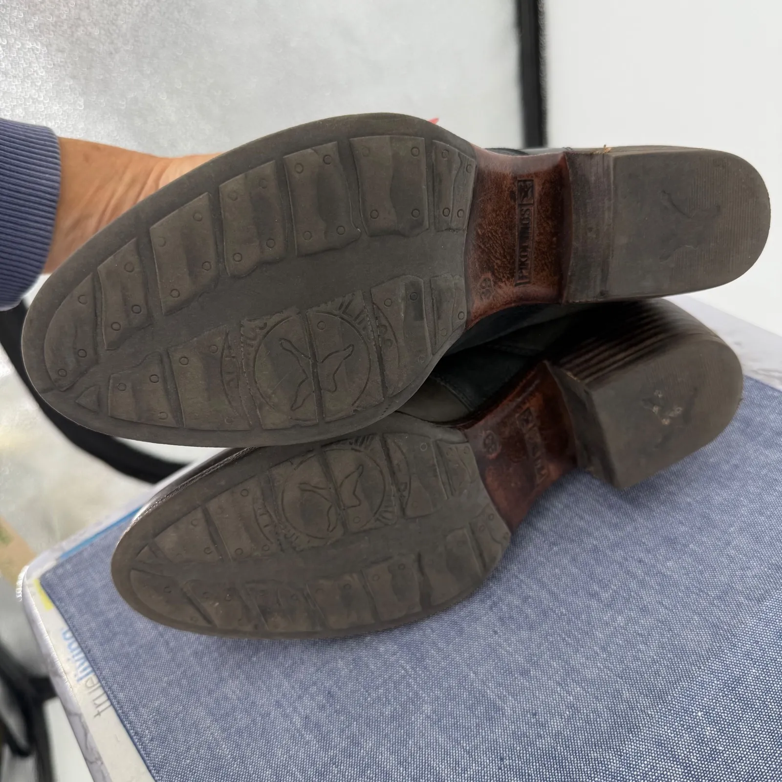 Pikolinos Baqueira Leather Lace Up Oxford Block Heel 8.5 Preppy Retro Gray Goth - Image 6