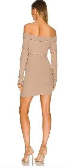h:ours Delhia Mini Dress in Camel Medium - Image 2