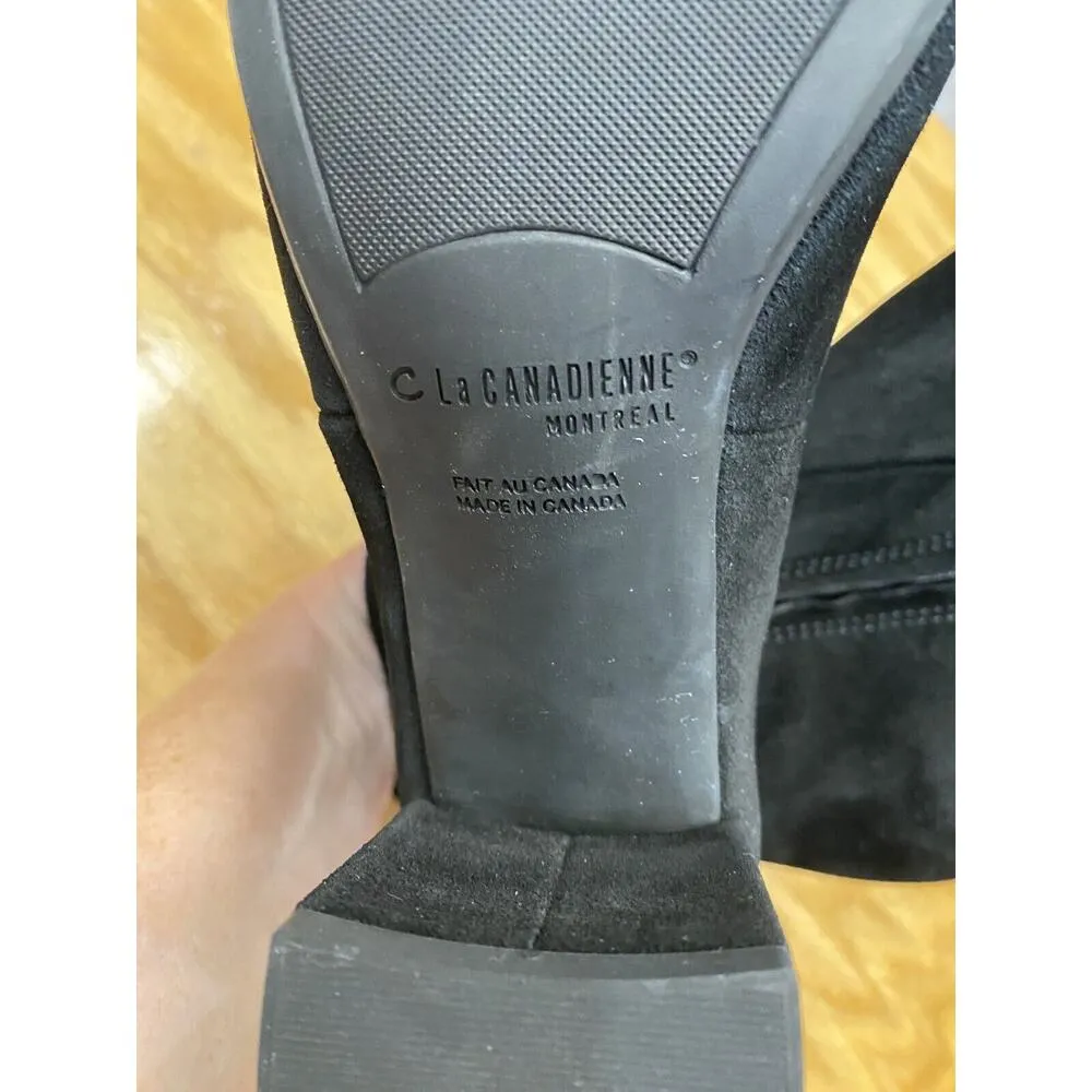 La Canadienne Montreal Bootie Boots Women's 8M Black Suede Side Zip Fashion S49 Size 8 - Image 5