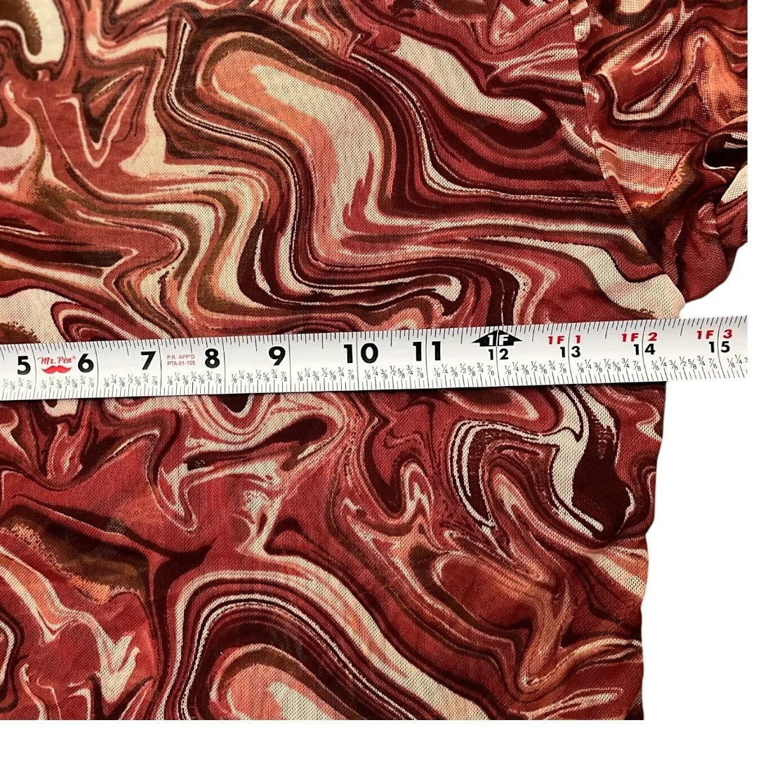 Vintage Almost Famous Y2K Corset Sheer Crop Maroon Top Size‎ L Artsy Boho Chic - Image 9