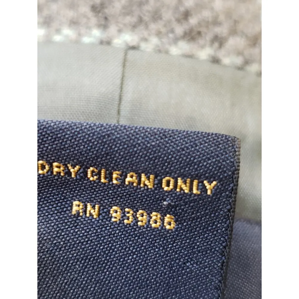 Brooks Brothers Blazer Jacket Women Large Checkered Gray Check Wool Button Front - Image 5