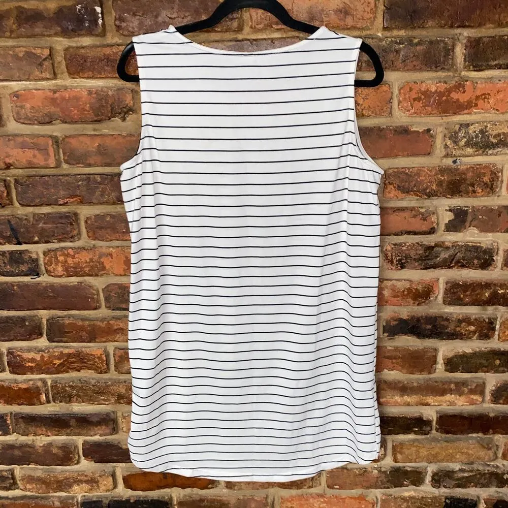 Wishlist White Black Striped Sleeveless Mini Tank Dress Women's Size Large - Image 5