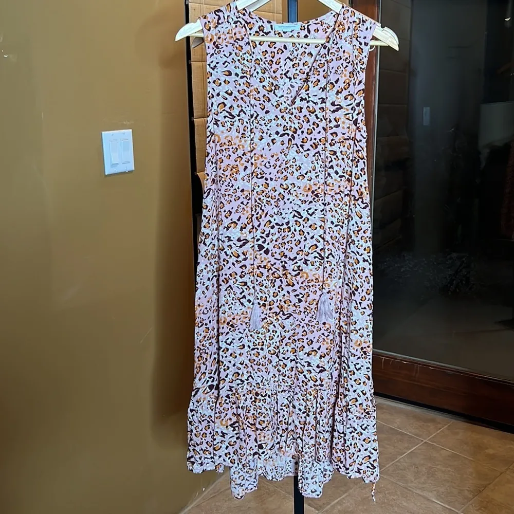 BeachLunchLounge  Lou Lou Sleeveless Dress Ruffle Size Small - Image 4