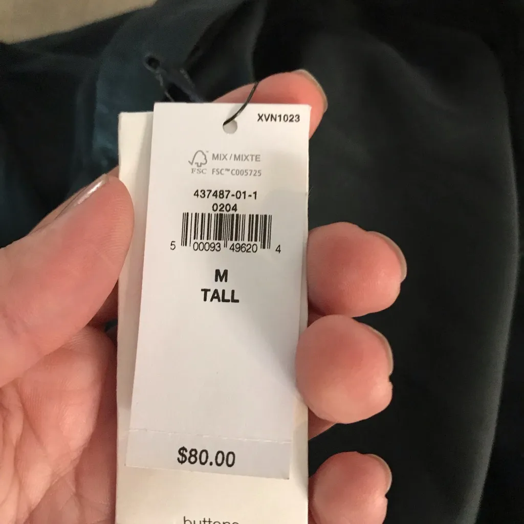 Banana Republic Women’s Green Long Sleeve Button Front Chiffon Shirt Dress Black - Image 8