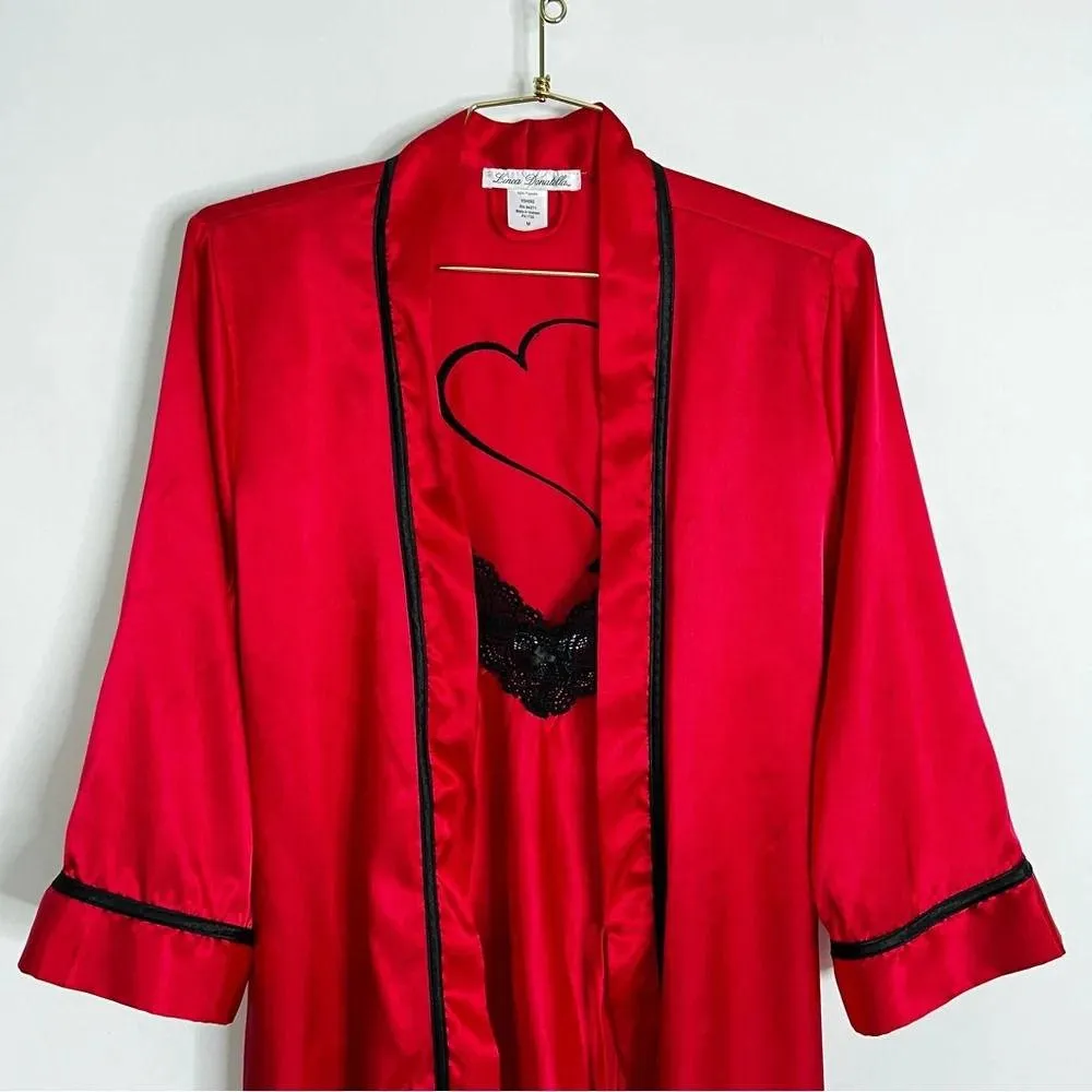 Linea Donatella Robe/Chemise Set Crimson Red Size Medium Polyester - Image 5