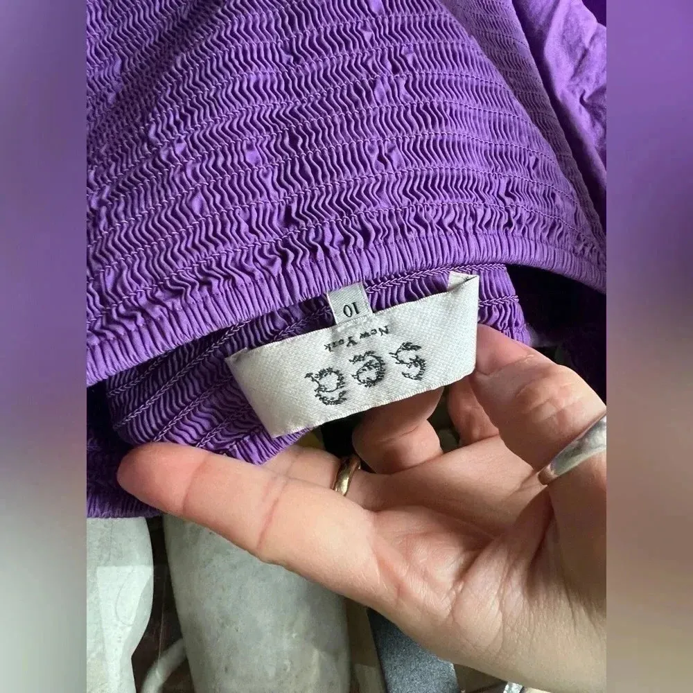 Sea New York maxi dress smocked nap hill house puff long sleeve purple tabitha - Image 3