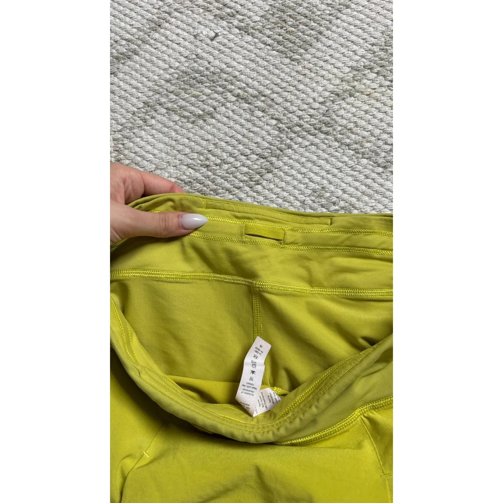 Lululemon Pace Rival Skirt Athletic Tennis Golf Chartreuse Yellow Pockets - Image 6