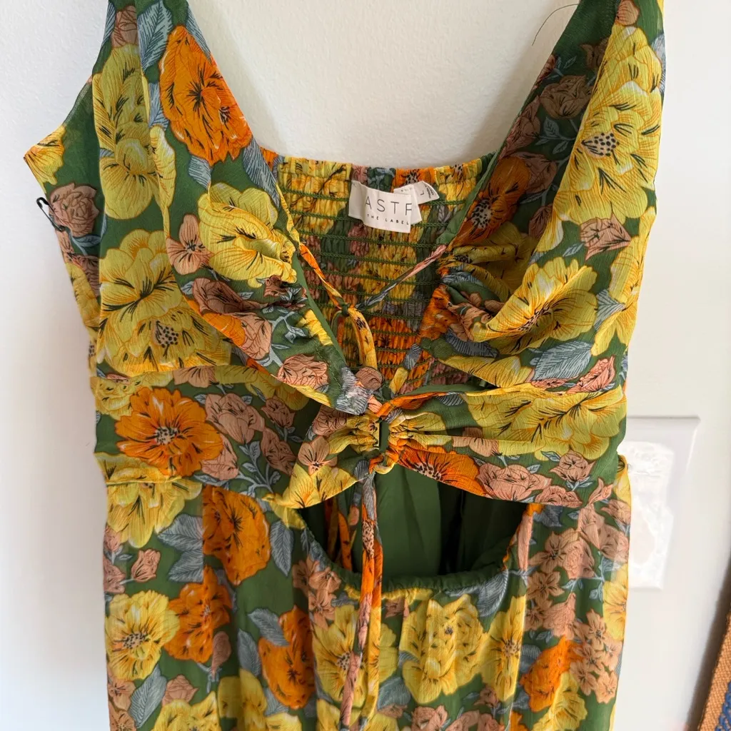 ASTR the Label Women's Brandy Floral-Print Cutout Maxi Dress Size Large - Image 4