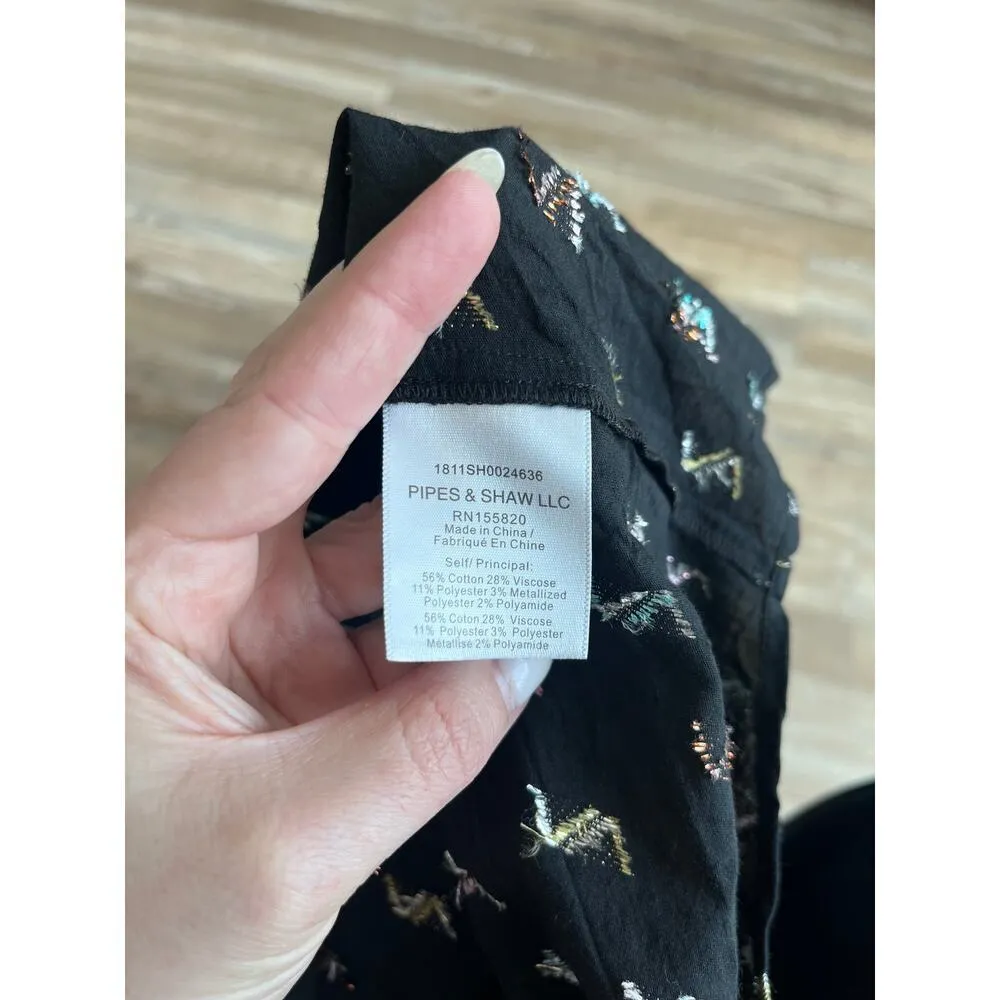 Veronica Beard  Madge Metallic-Print Button-Front Blouse Size 2 - Image 6