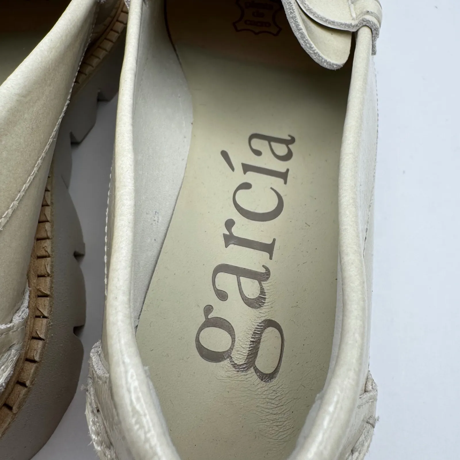 Pedro Garcia Sebas Lug Loafers Women's Shoes Cream Lug Sole Chunky Size 40 US 10 - Image 9