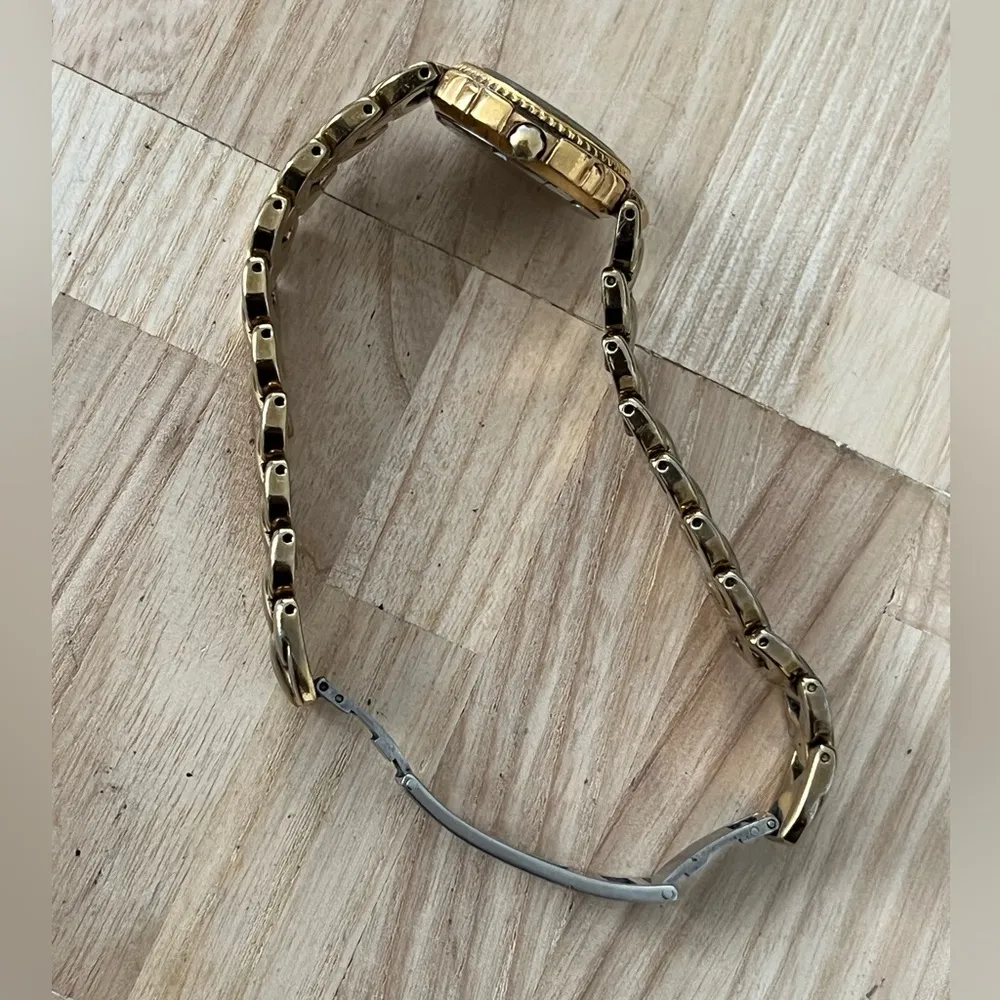 Seiko Sports 50 Ladies Watch 5 Bar White Dial Gold Weave Bracelet Date Window - Image 7