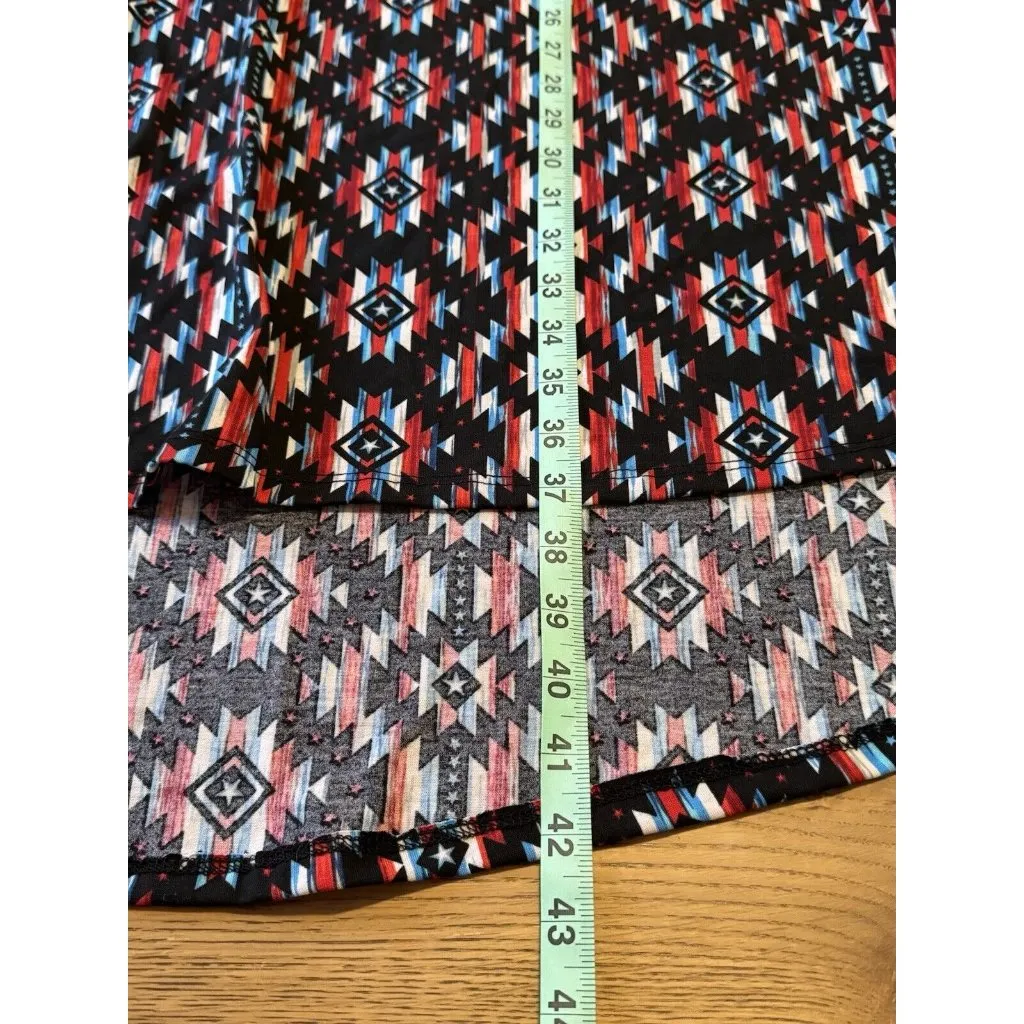 LuLaRoe Carly Hi-Lo‎ Dress Colorful Geometric Pattern Size XS Loungewear NWT - Image 3