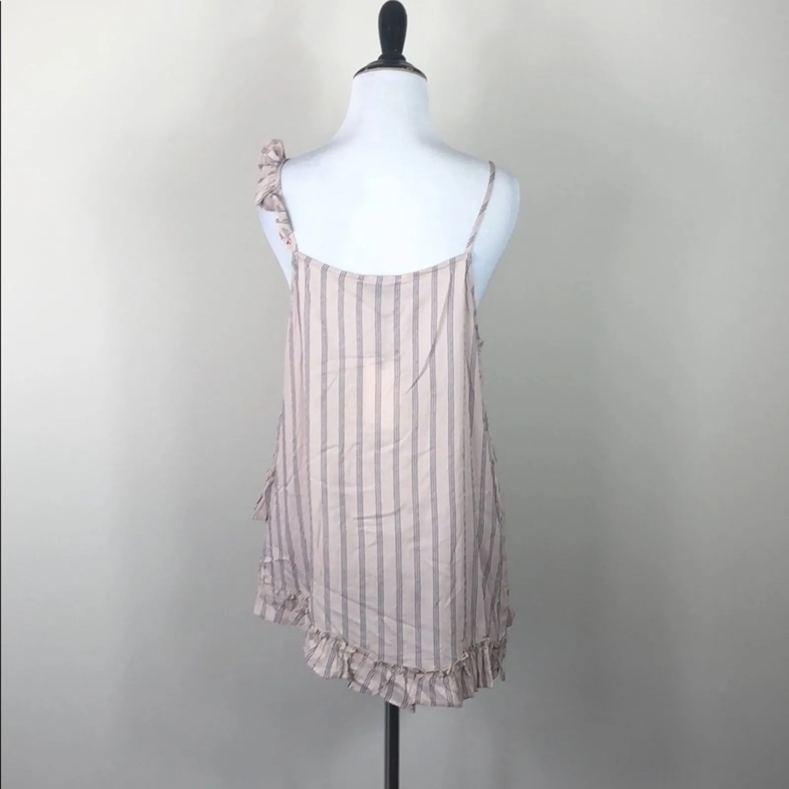 Ro & De Top Striped Asymmetrical Ruffle Tank Top - Image 6