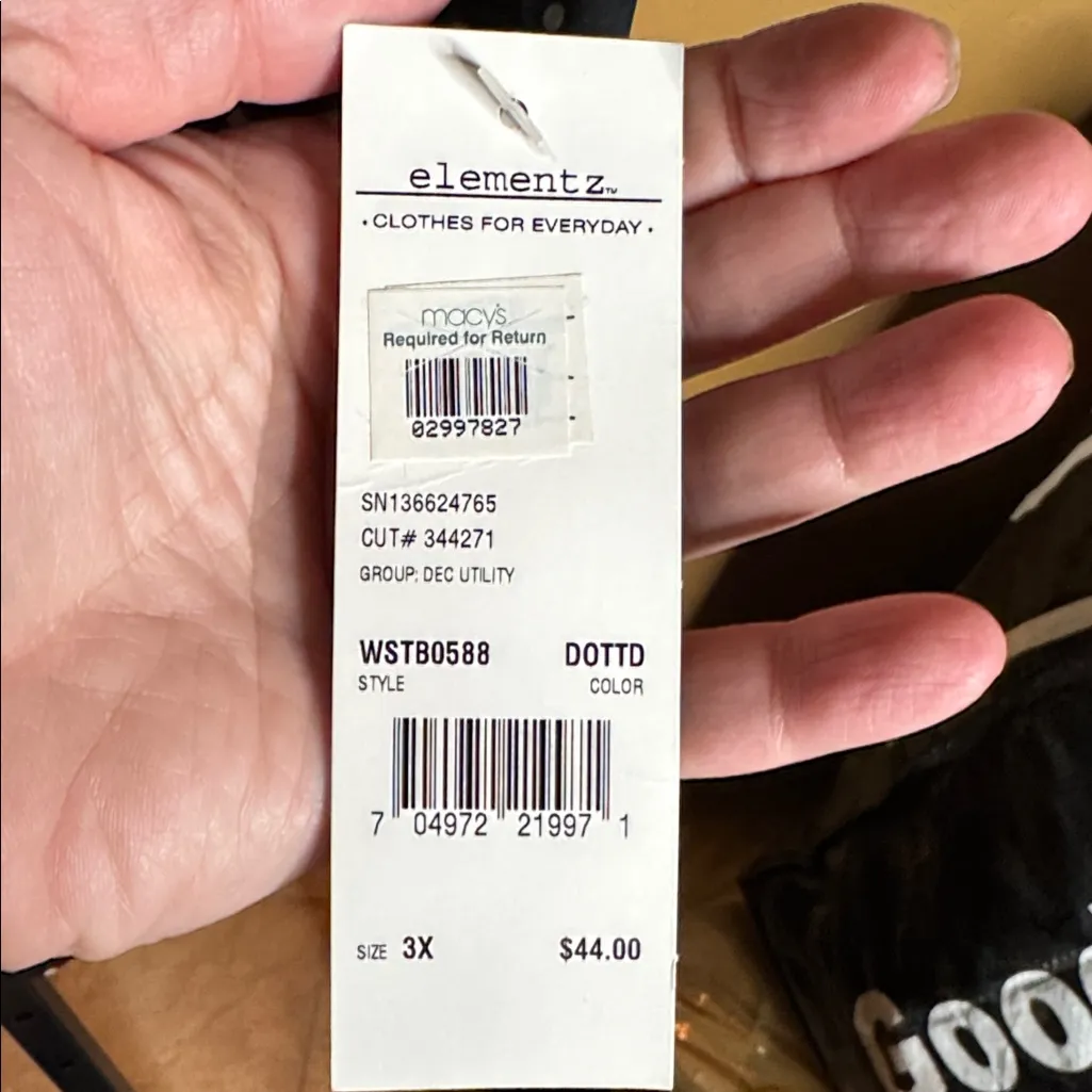 NWT Elementz Black White Polka Dot Button Up Shirt Plus Size 3X - Image 4