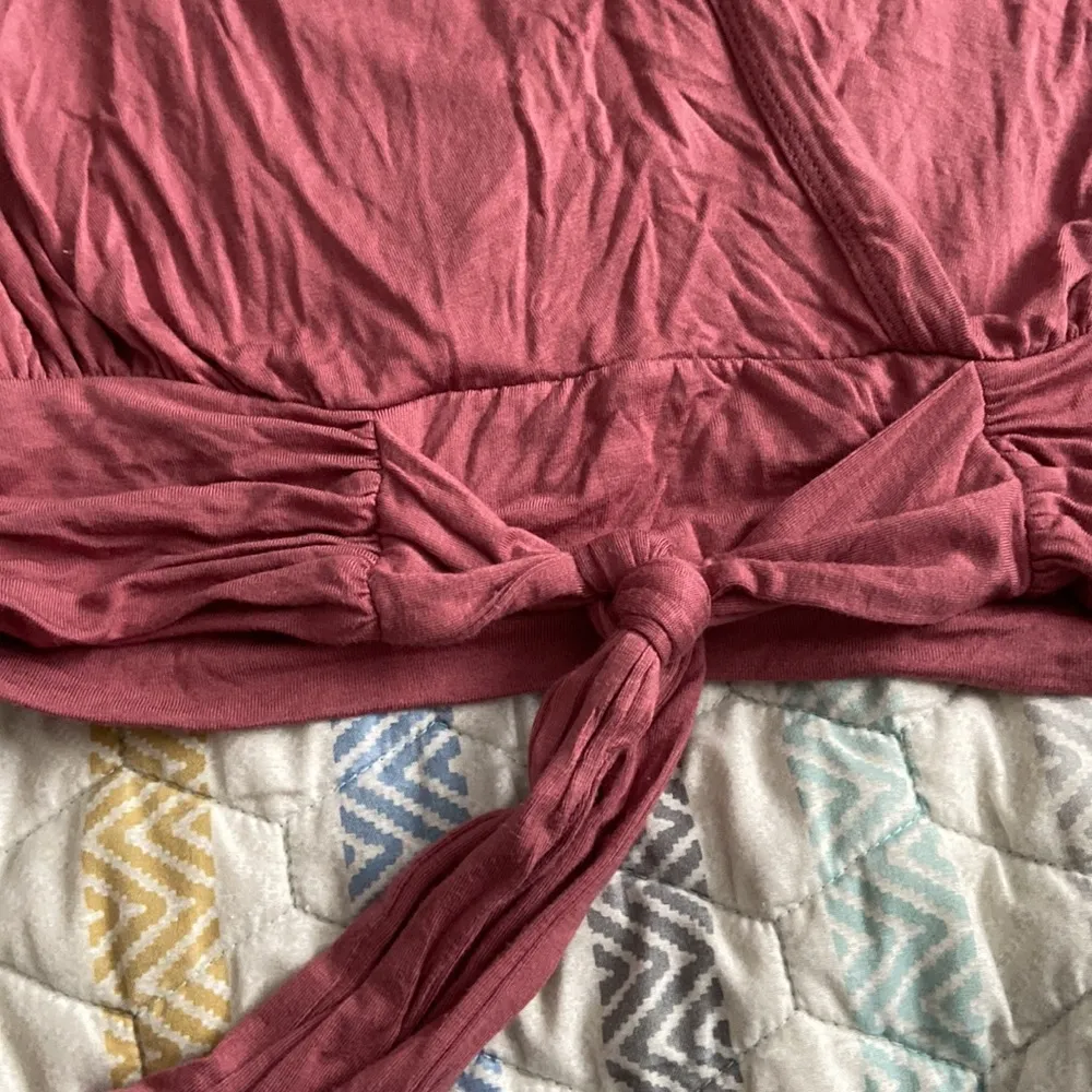 Lazy sundays mauve crop tie front loose sleeve top long sleeve - Image 3