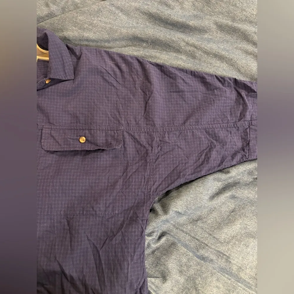 Everlane boxy button down short sleeve shirt dark blue sz S M - Image 2