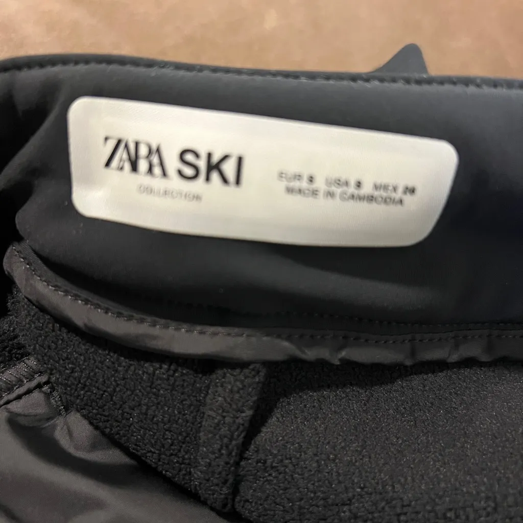 Zara SKI COLLECTION WATER WIND RESISTANT BLACK SKINNY SNOW SNOWBOARDING PANTS - Image 8