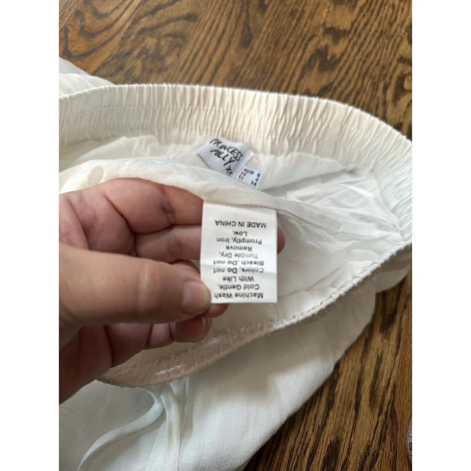 Princess Polly Women's White Lined Relaxed Shorts Sz 4 Beach Summer Coastal Soft - Image 7