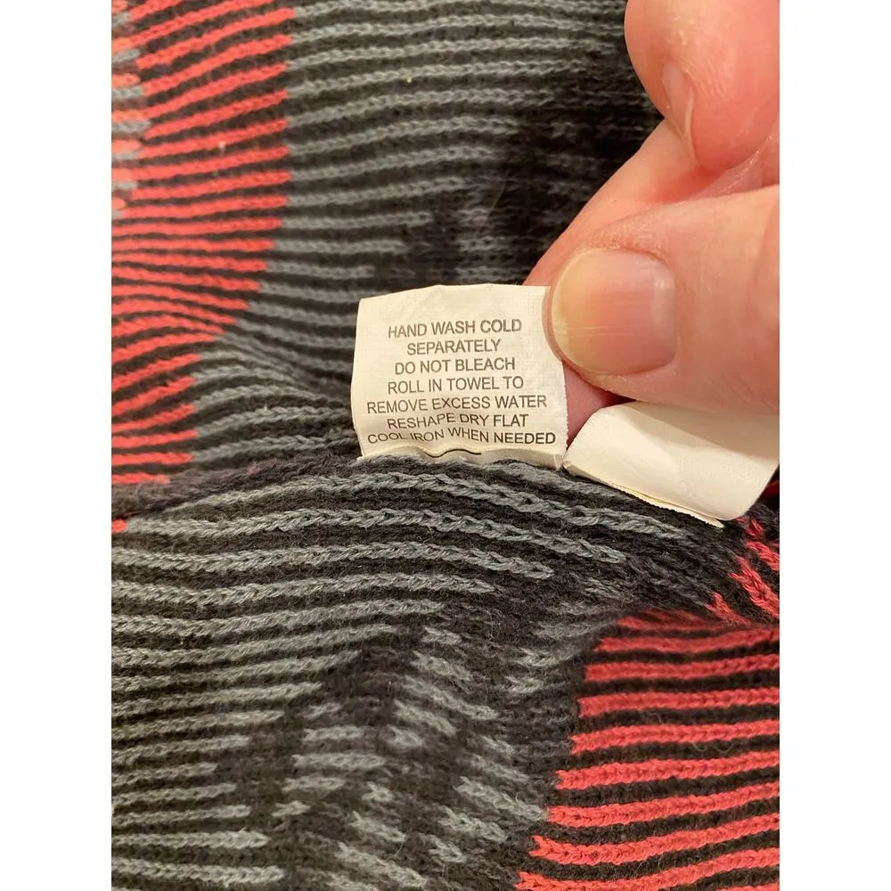 North River Outfitters Long Sleeve Hooded Cardigan Black/Red Women's Size 1X Black - Image 6