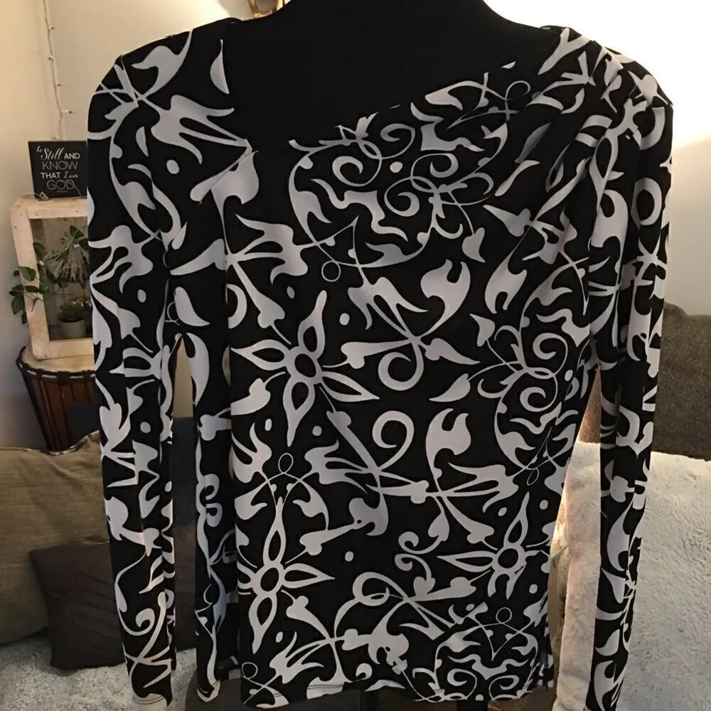 Narsisco Rodriguez Slant neck Rayon/spandex Top Black Size XS - Image 2