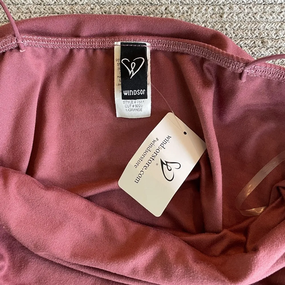 Windsor Rose Pink Drapey Rusched Bodycon Midi Dress Size Large NWT - Image 4