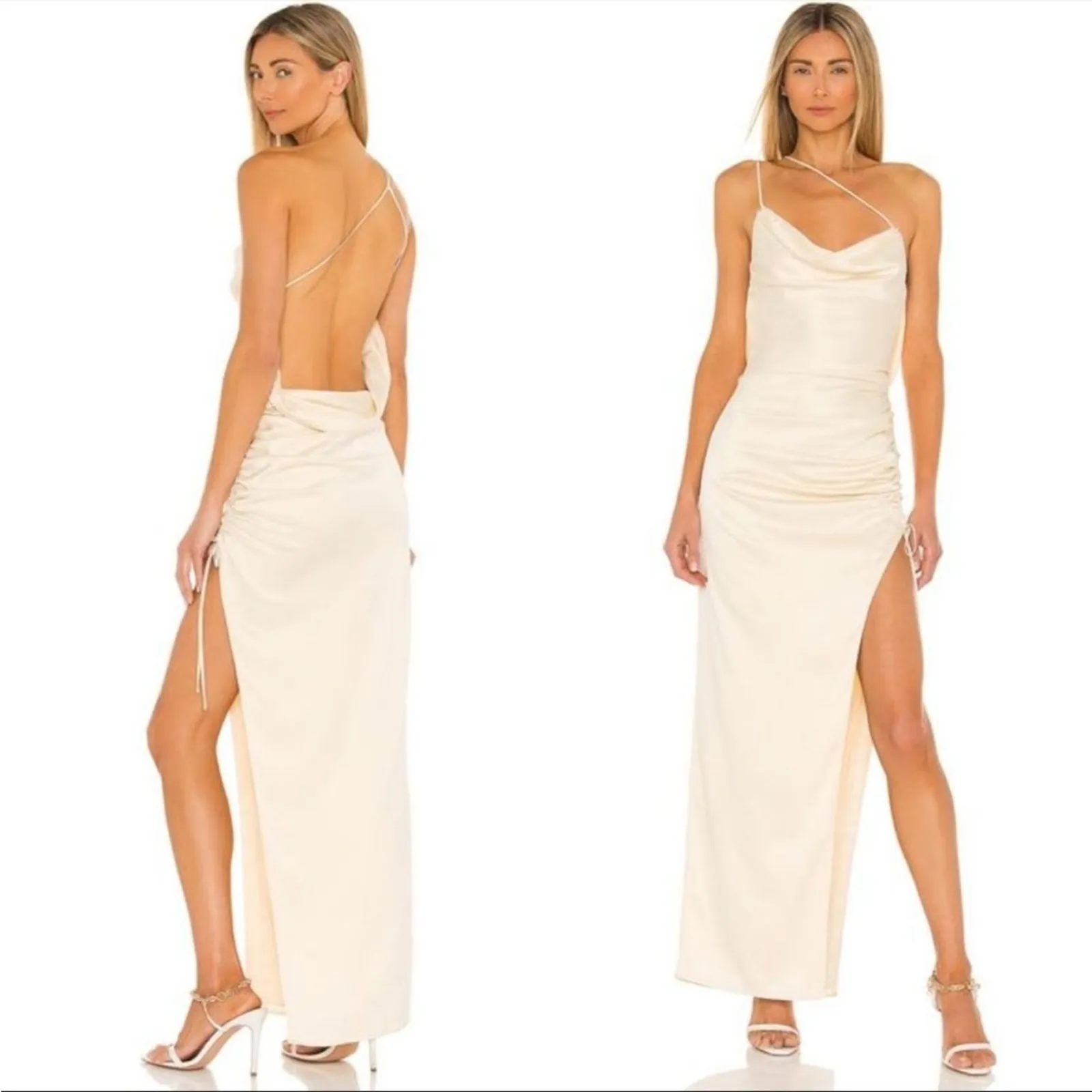 Lovers And Friends Maegan Cowl Neckline Satin Side Ruched maxi Dress NEW MEDIUM - Image 11