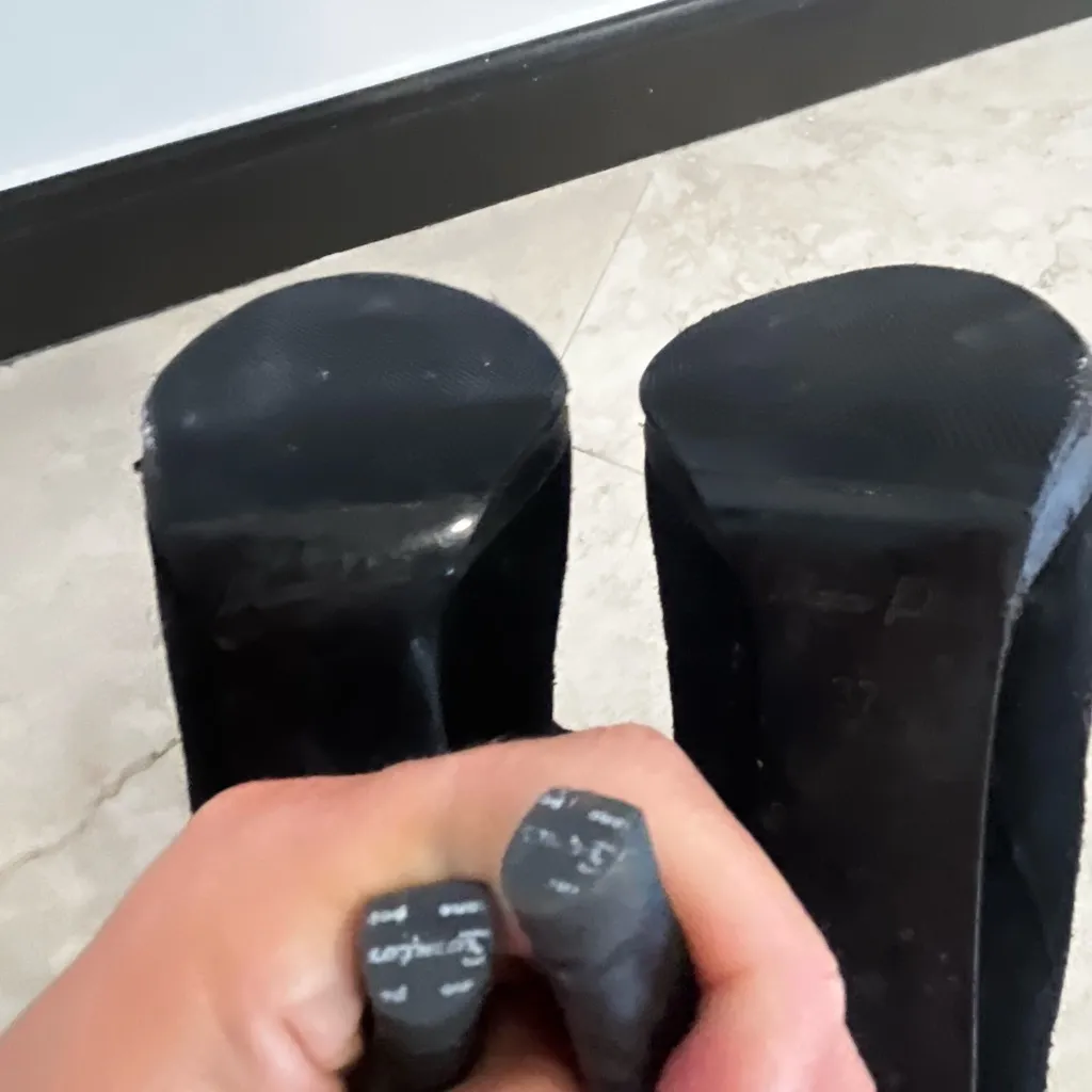 Black Stiletto Heel Boots Size 7 - Image 4