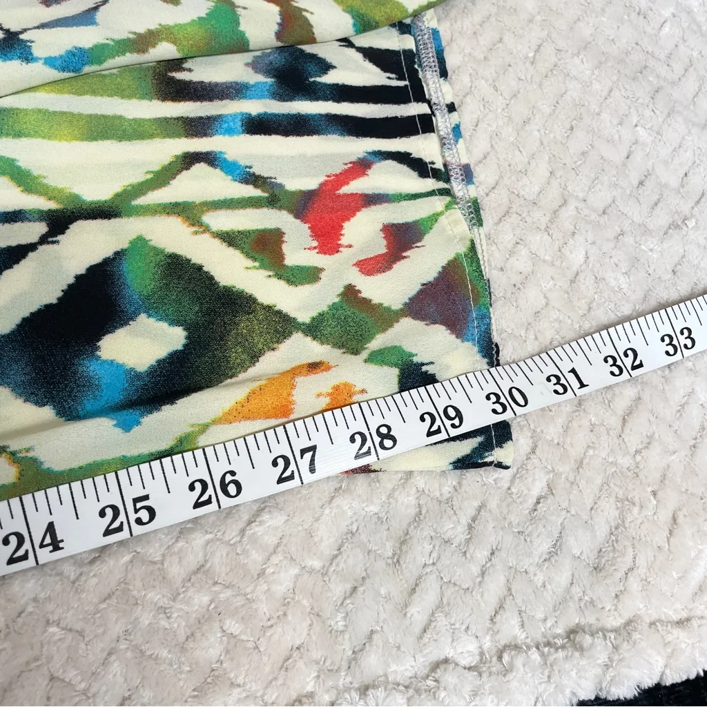 See You Monday Geometric Pattern Printed Wide Leg Pull On Pants Women Large - Image 7