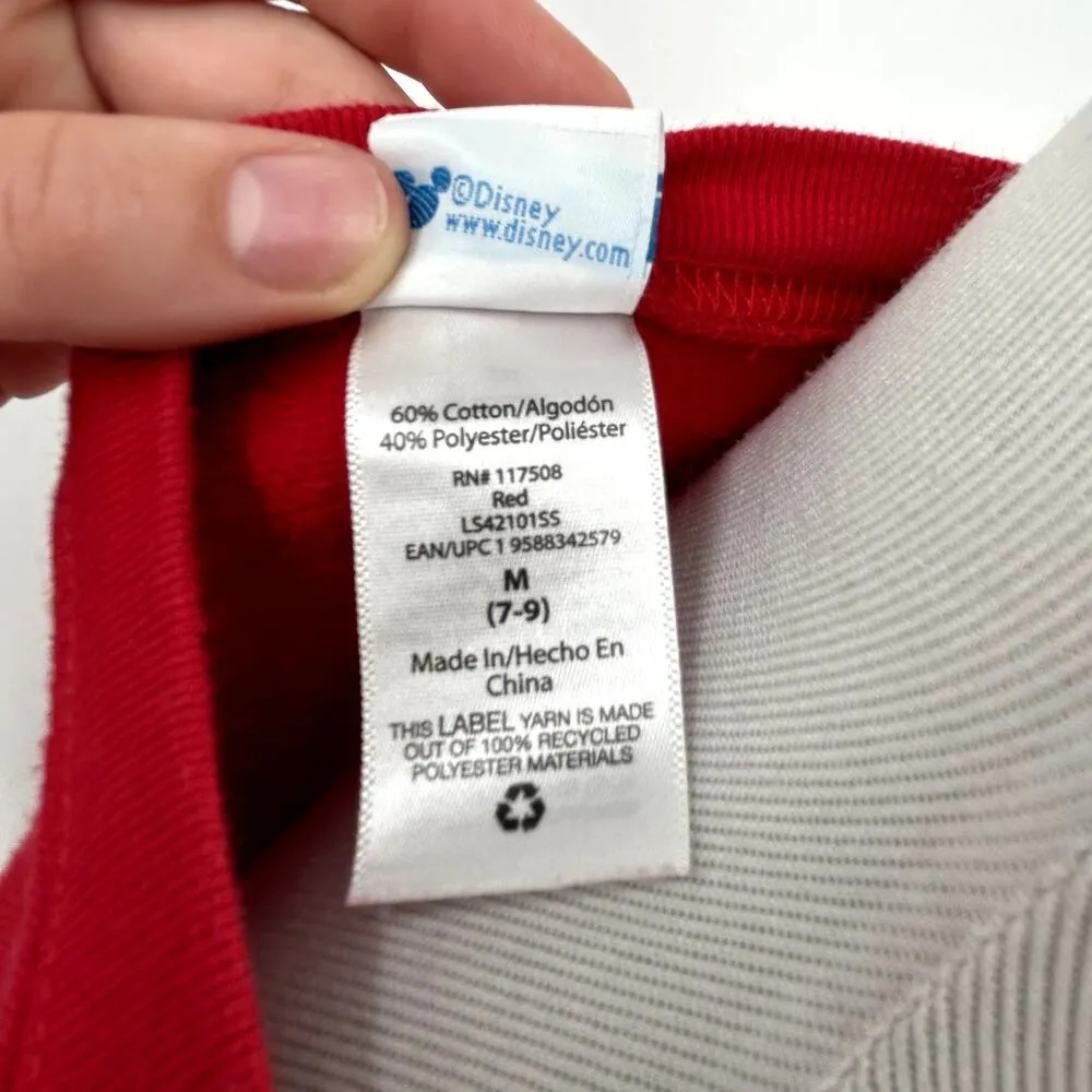Mickey & Friends Red Crewneck Sweatshirt Size Medium (7-9) - Image 2