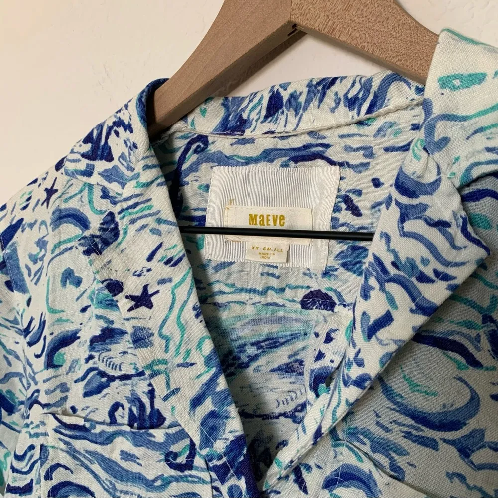 MAEVE Anthropology Classic Surf Fly Away Button Top - Image 3