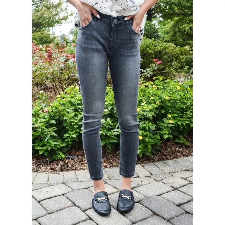 🌸DL1961 Gray Drizzle Wash Margaux Instasculpt Ankle Skinny Denim Jeans - Image 3