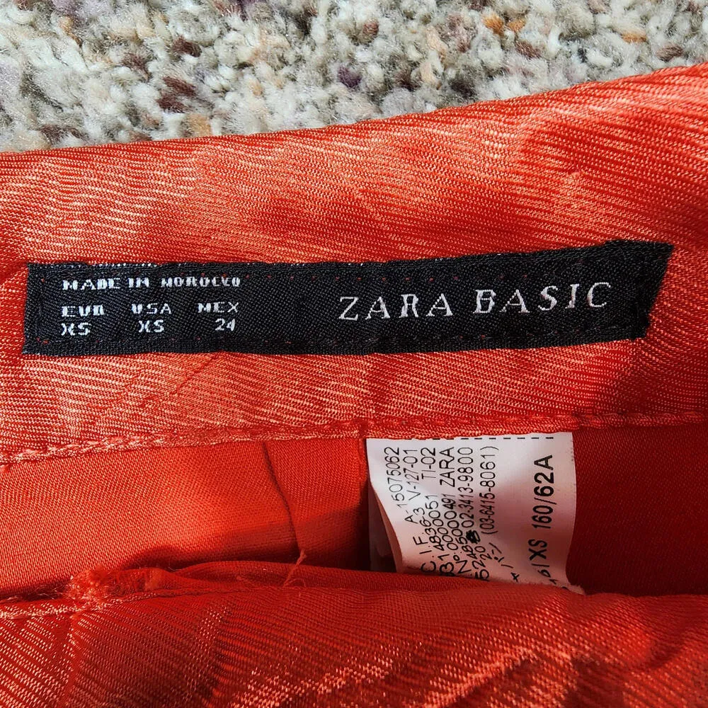 Zara Basic Skort Womens Size XS Red Pencil Wrap Over Pockets - Image 5