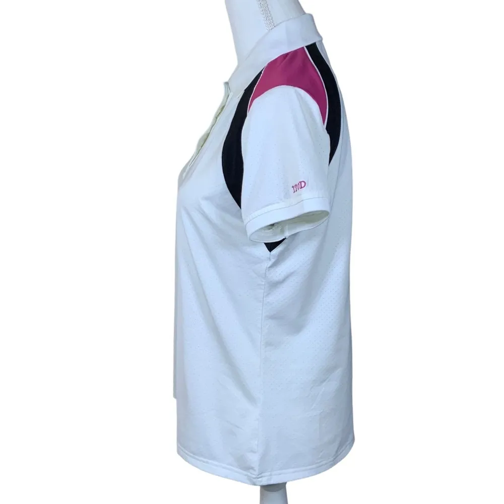 Izod XFG Golf Polo Women’s Athletic Tennis Top Cool FX White Pink Black Medium - Image 7