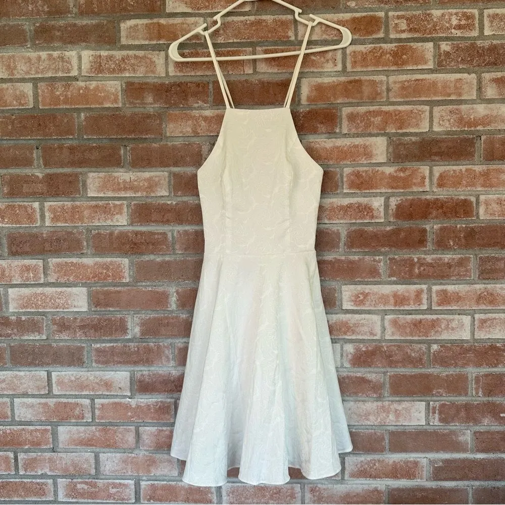 Jules & Cleo Floral Jacquard Corset A Line Mini Dress NEW Womens 4 White Wedding - Image 3