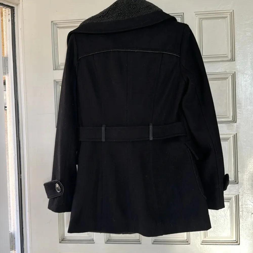 Miss Sixty  Overcoat Jacket Black Wool Womens S - Image 5