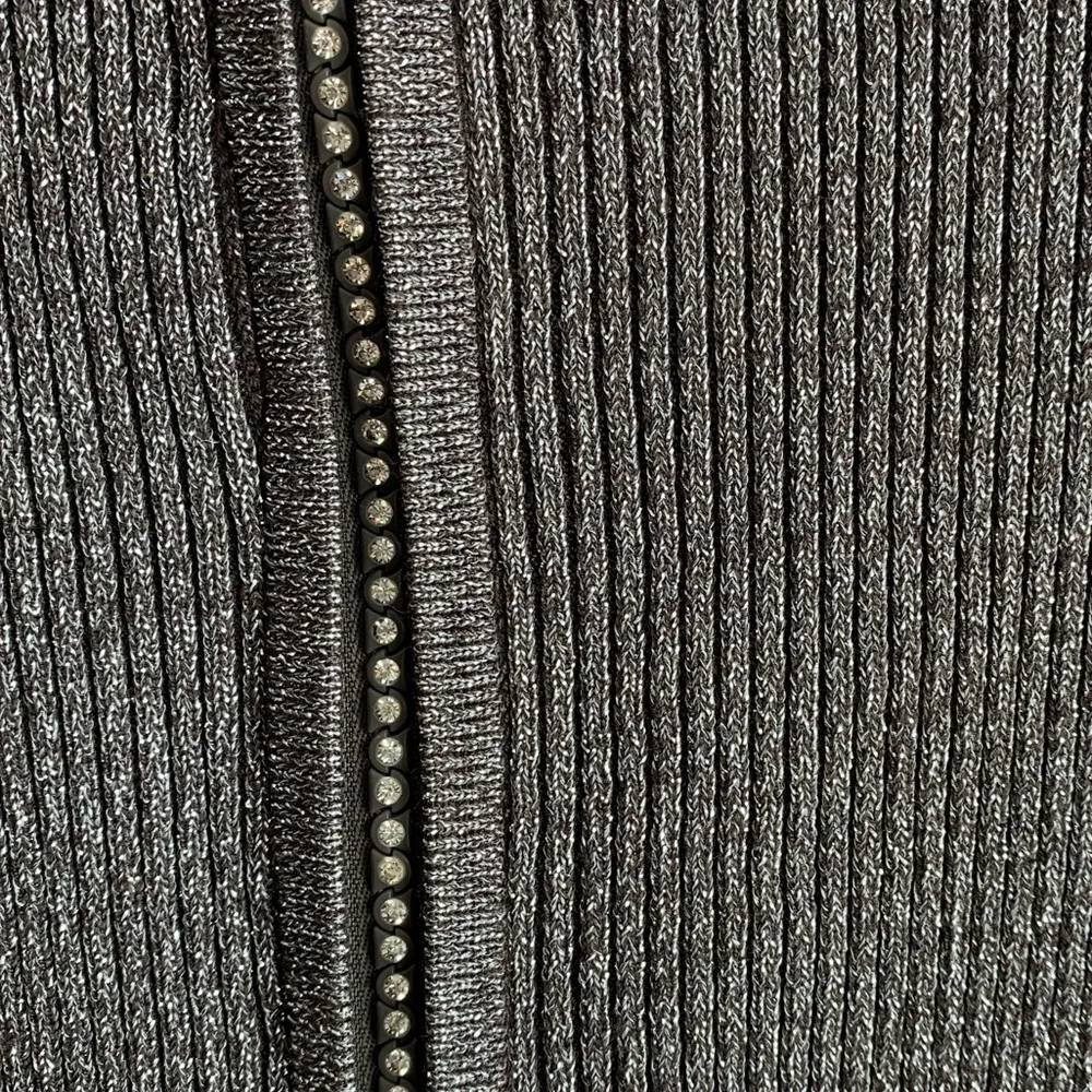 Belldini Gray Sparkle and Rhinestone Zipper Jacket Size M - Image 4